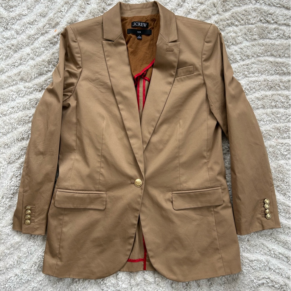 J. Crew Alfie Single-Button Blazer with Gold Buttons